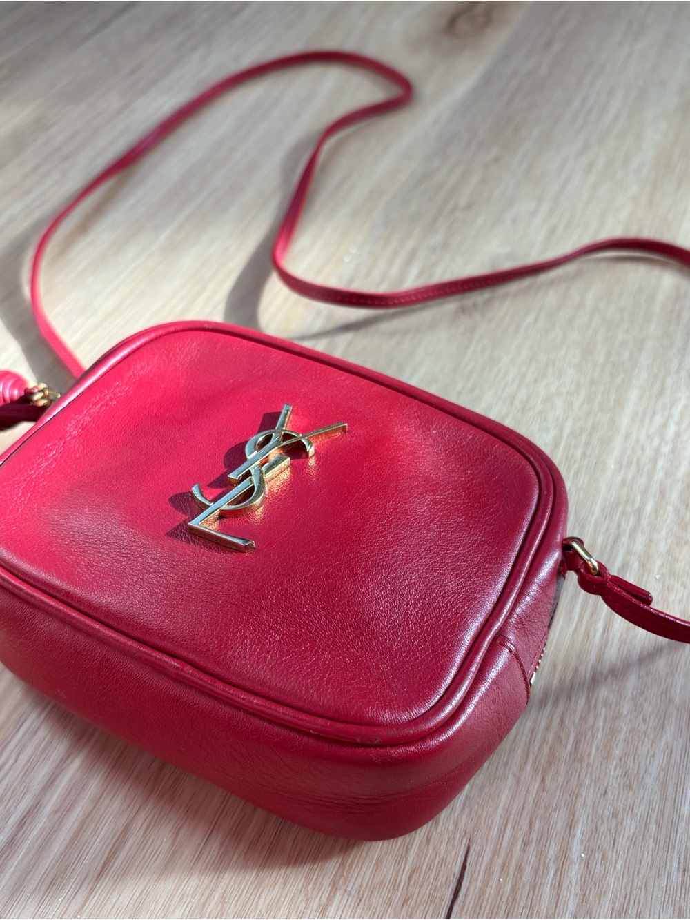 YSL Saint Laurent Monogram Blogger Bag with Tassel - Rouge Eros (Red/Cherry Red) - Picture 7 of 10